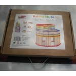 Cuburi de construit plate colorate din lemn 260 buc.